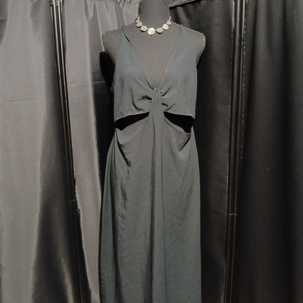 Abercrombie & Fitch Black Cutout Dress Women's Size Large Sleeveless Goth - Picture 2 of 10